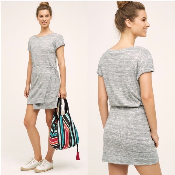 Maeve Dresses & Skirts - Anthropologie Maeve gray wrap jersey dress size XS